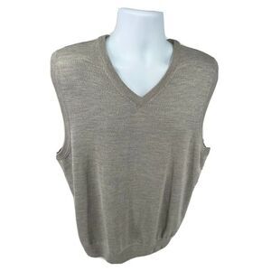 Callaway Golf Mens Gray Sweater Vest Size XL 100% Merino Wool Collection V Neck